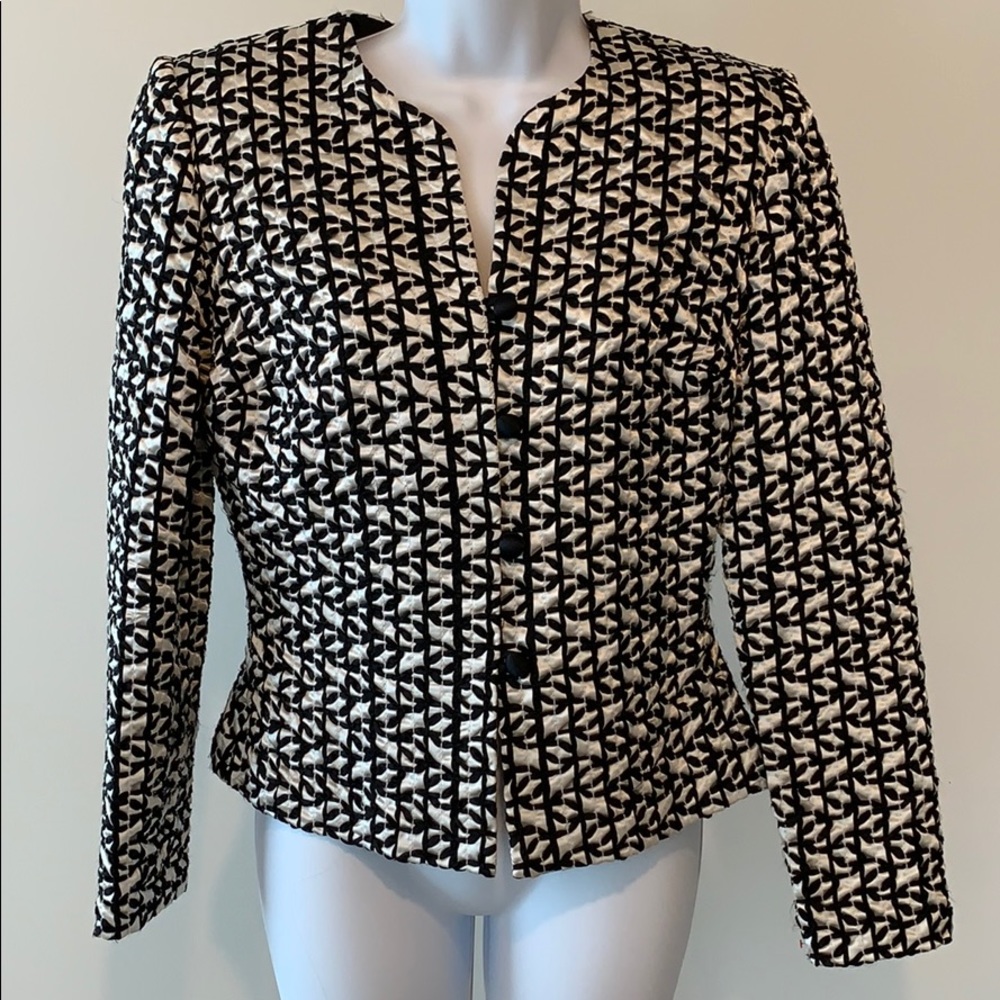 Vintage Caché Black and White Evening Blazer